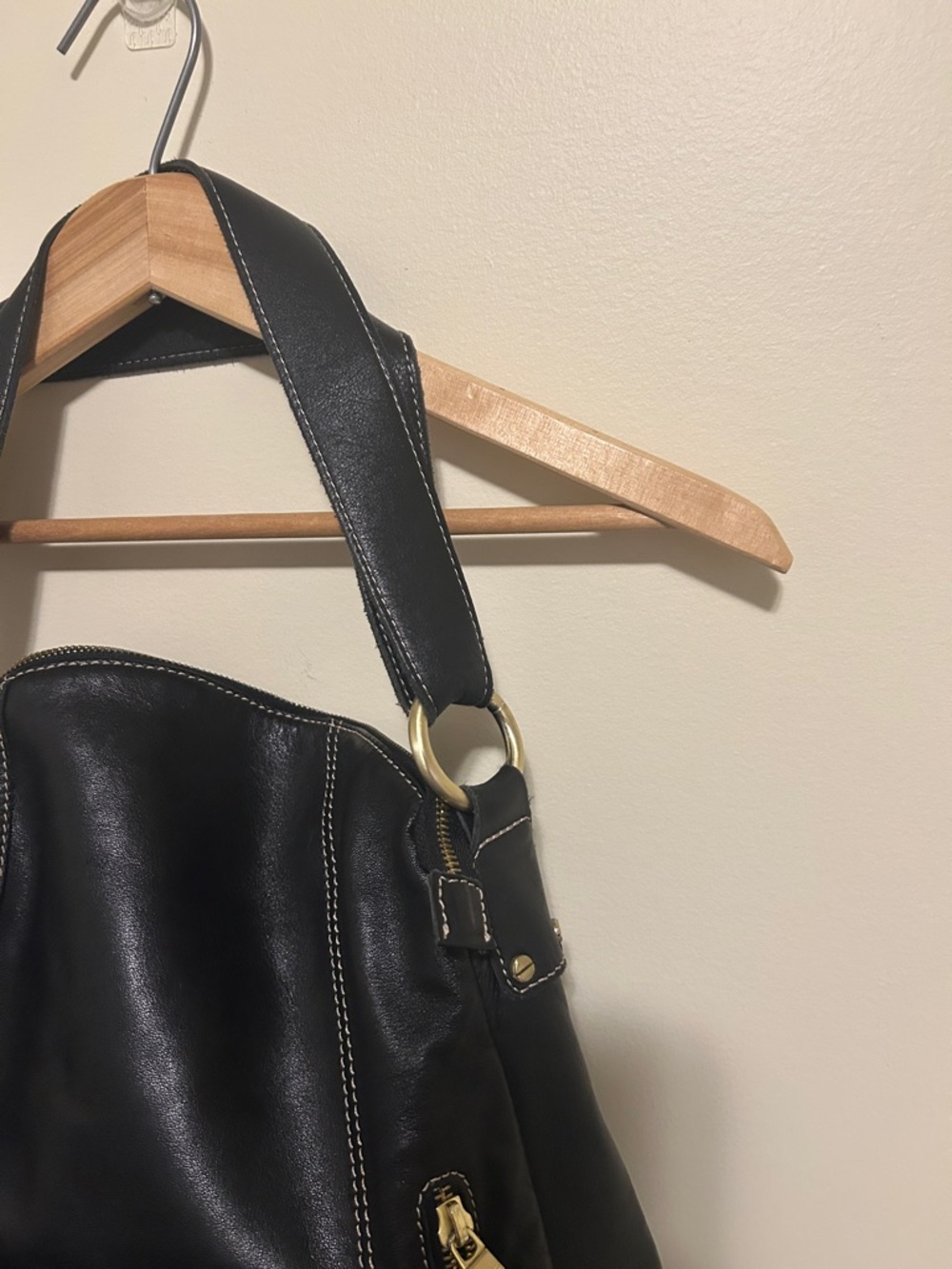Brio! Black 100% Leather Hobo Shoulder Bag - NWOT - Picture 8 of 12